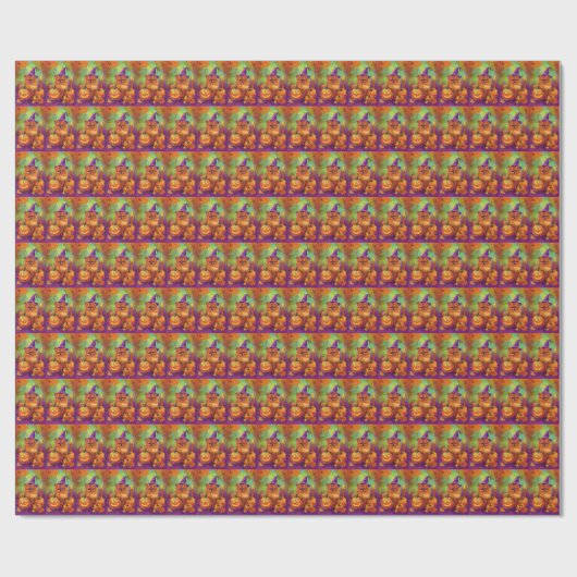 Spookachtige Pommerse hond Halloween heks en pompo Cadeaupapier (Vlak)