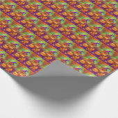 Spookachtige Pommerse hond Halloween heks en pompo Cadeaupapier (Hoek)