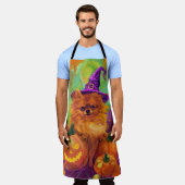 Spookachtige Pommerse hond Halloween heks en pompo Schort (Gedragen)