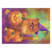 Spookachtige Pommerse hond Halloween heks en pompo Tafelkleed (Voorkant (Horizontaal))