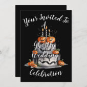Spookachtige pompoen bruiloft uitnodiging (Voorkant / Achterkant)