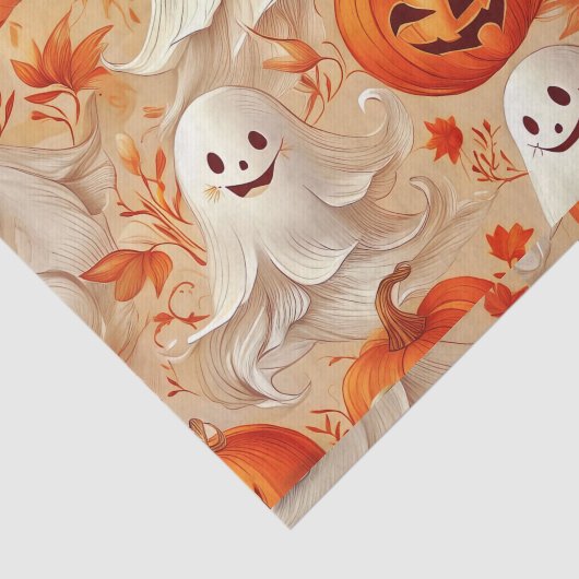 Spookachtige pompoen fluistert tissuepapier (Detail)