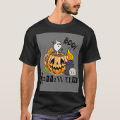 Spookachtige pompoen Mok met spookachtige boe! T-S T-shirt (Voorkant)