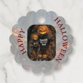 Spookachtige Pompoen Monster Bash Halloween Bedank Bedankjes Labels (Achterkant)