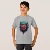 Spookachtige pompoen onder volle maan t-shirt (Voorkant volledig)