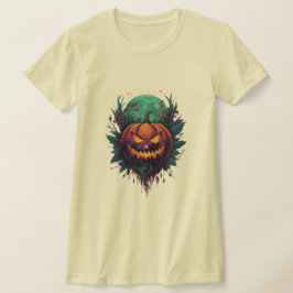 Spookachtige pompoen onder volle maan t-shirt