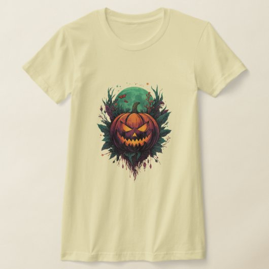 Spookachtige pompoen onder volle maan t-shirt (Laagn)