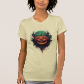 Spookachtige pompoen onder volle maan t-shirt (Voorkant)
