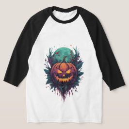 Spookachtige pompoen onder volle maan t-shirt
