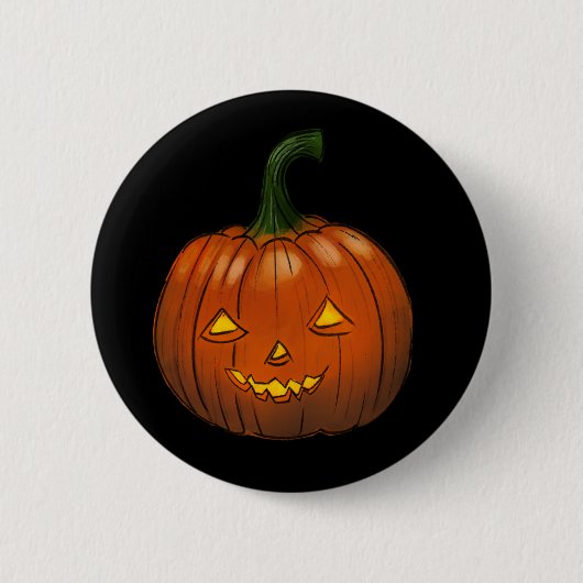 Spookachtige pompoenbadge ronde button 5,7 cm (Voorkant)