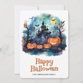 Spookachtige pompoenen Halloween Kaart (Voorkant)