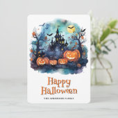 Spookachtige pompoenen Halloween Kaart (Staand voorkant)