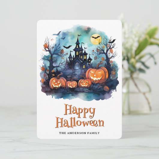 Spookachtige pompoenen Halloween Kaart (Staand voorkant)