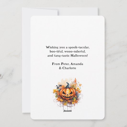 Spookachtige pompoenen Halloween Kaart (Achterkant)