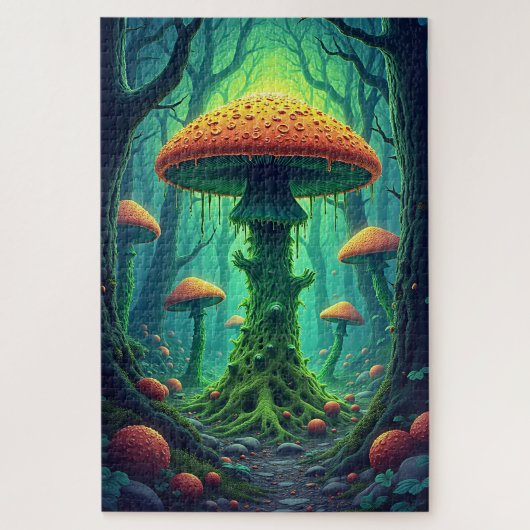 Spookachtige Reuzenpaddenstoel Legpuzzel (Verticaal)