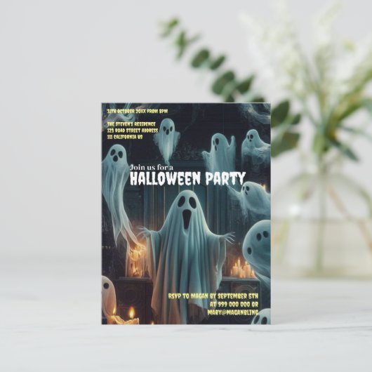 Spookachtige samenkomst Halloween Spooky Haunted H Briefkaart (Staand voorkant)