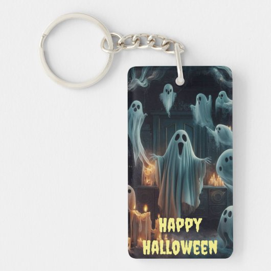 Spookachtige samenkomst Halloween Spooky Haunted H Sleutelhanger (Voorkant)