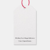 Spookachtige Schattigee Cat Witch Halloween-gunstt Cadeaulabel (Achterkant)