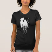 Spookachtige Schattigee geest in gestreepte Leggin T-shirt (Voorkant)