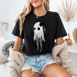 Spookachtige Schattigee geest in gestreepte Leggin T-shirt