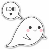 Spookachtige & Schattigee geest Sticker (Voorkant)