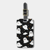 Spookachtige Schattigee Halloween Ghost Cloudy Sta Bagagelabel (Voorkant verticaal)