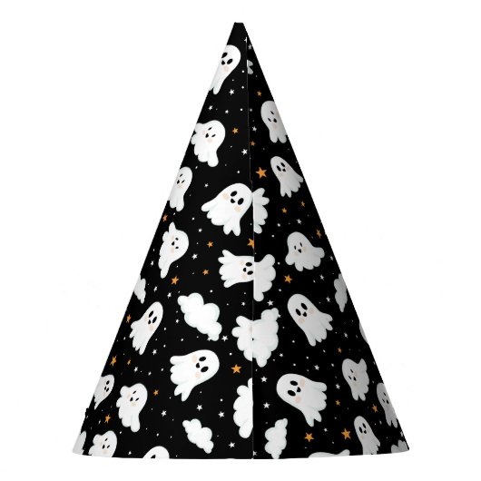Spookachtige Schattigee Halloween Ghost Cloudy Sta Feesthoedjes (Achterkant)
