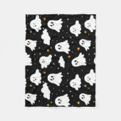 Spookachtige Schattigee Halloween Ghost Cloudy Sta Fleece Deken (Voorkant)