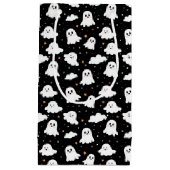 Spookachtige Schattigee Halloween Ghost Cloudy Sta Klein Cadeauzakje (Voorkant)
