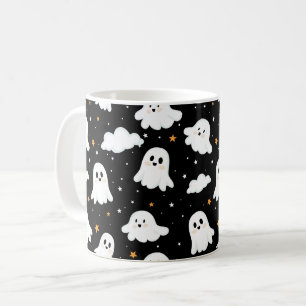 Spookachtige Schattigee Halloween Ghost Cloudy Sta Koffiemok