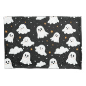 Spookachtige Schattigee Halloween Ghost Cloudy Sta Kussensloop (Voorkant)