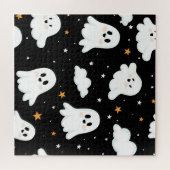 Spookachtige Schattigee Halloween Ghost Cloudy Sta Legpuzzel (Horizontaal)