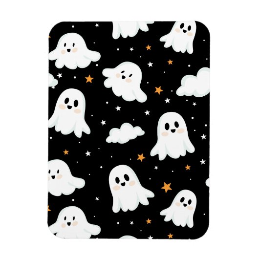 Spookachtige Schattigee Halloween Ghost Cloudy Sta Magneet (Verticaal)