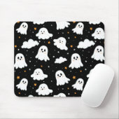 Spookachtige Schattigee Halloween Ghost Cloudy Sta Muismat (Met muis)
