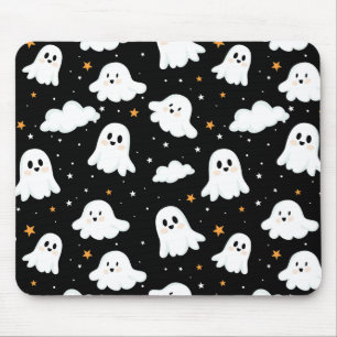 Spookachtige Schattigee Halloween Ghost Cloudy Sta Muismat
