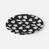 Spookachtige Schattigee Halloween Ghost Cloudy Sta Papieren Bordje (Gekanteld)