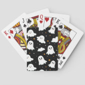 Spookachtige Schattigee Halloween Ghost Cloudy Sta Pokerkaarten (Achterkant)