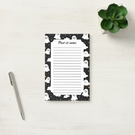 Spookachtige Schattigee Halloween Ghost Cloudy Sta Post-it® Notes (Kantoor)