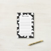 Spookachtige Schattigee Halloween Ghost Cloudy Sta Post-it® Notes (Op bureau)