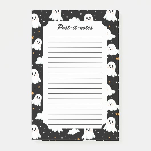 Spookachtige Schattigee Halloween Ghost Cloudy Sta Post-it® Notes (Voorkant)