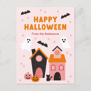 Spookachtige Schattigee Halloween spookhuizen Briefkaart