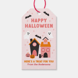 Spookachtige Schattigee Halloween spookhuizen Cadeaulabel