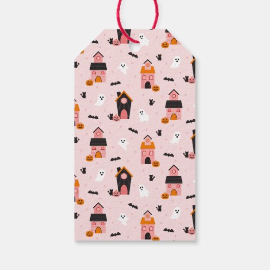 Spookachtige Schattigee Halloween spookhuizen Cadeaulabel (Achterkant)