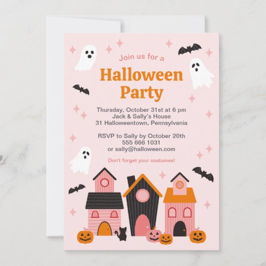 Spookachtige Schattigee Halloween spookhuizen Kaart (Voorkant)