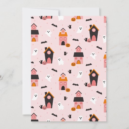 Spookachtige Schattigee Halloween spookhuizen Kaart (Achterkant)