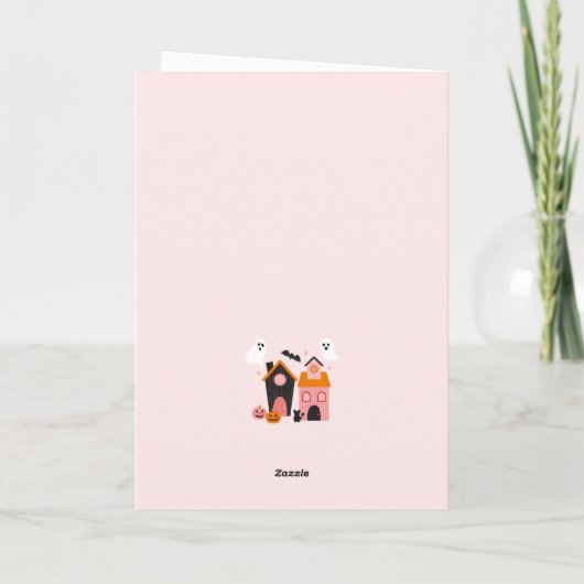 Spookachtige Schattigee Halloween spookhuizen Kaart (Achterkant)