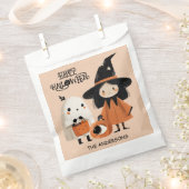 Spookachtige Schattigee heks en spook Waterverf Ha Bedankzakje (Geknipt)