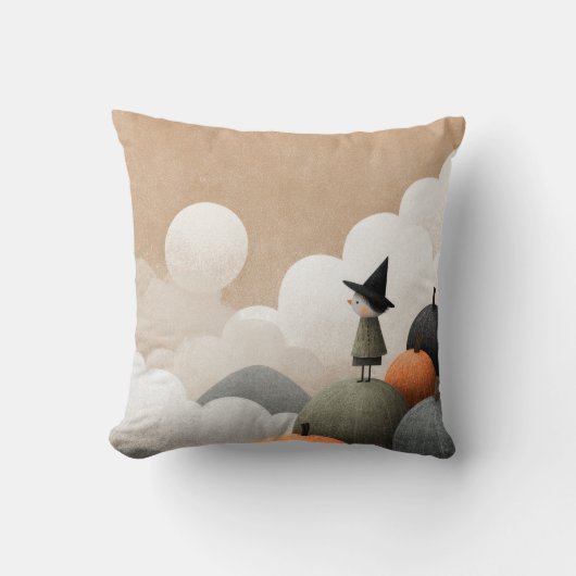 Spookachtige Schattigee heksenkunst Halloween Nurs Kussen (Voorkant)