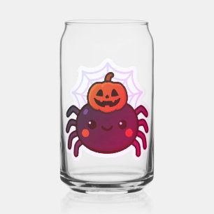 Spookachtige Schattigee Kawaii Halloween Spider Blikvorm Glas