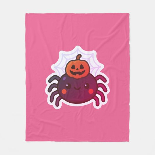 Spookachtige Schattigee Kawaii Halloween Spider Fleece Deken (Voorkant)